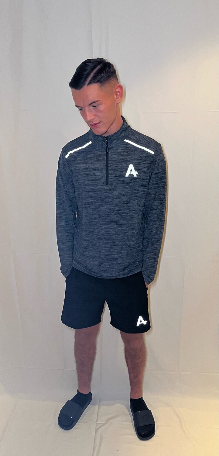 A logo Grey Half Zip