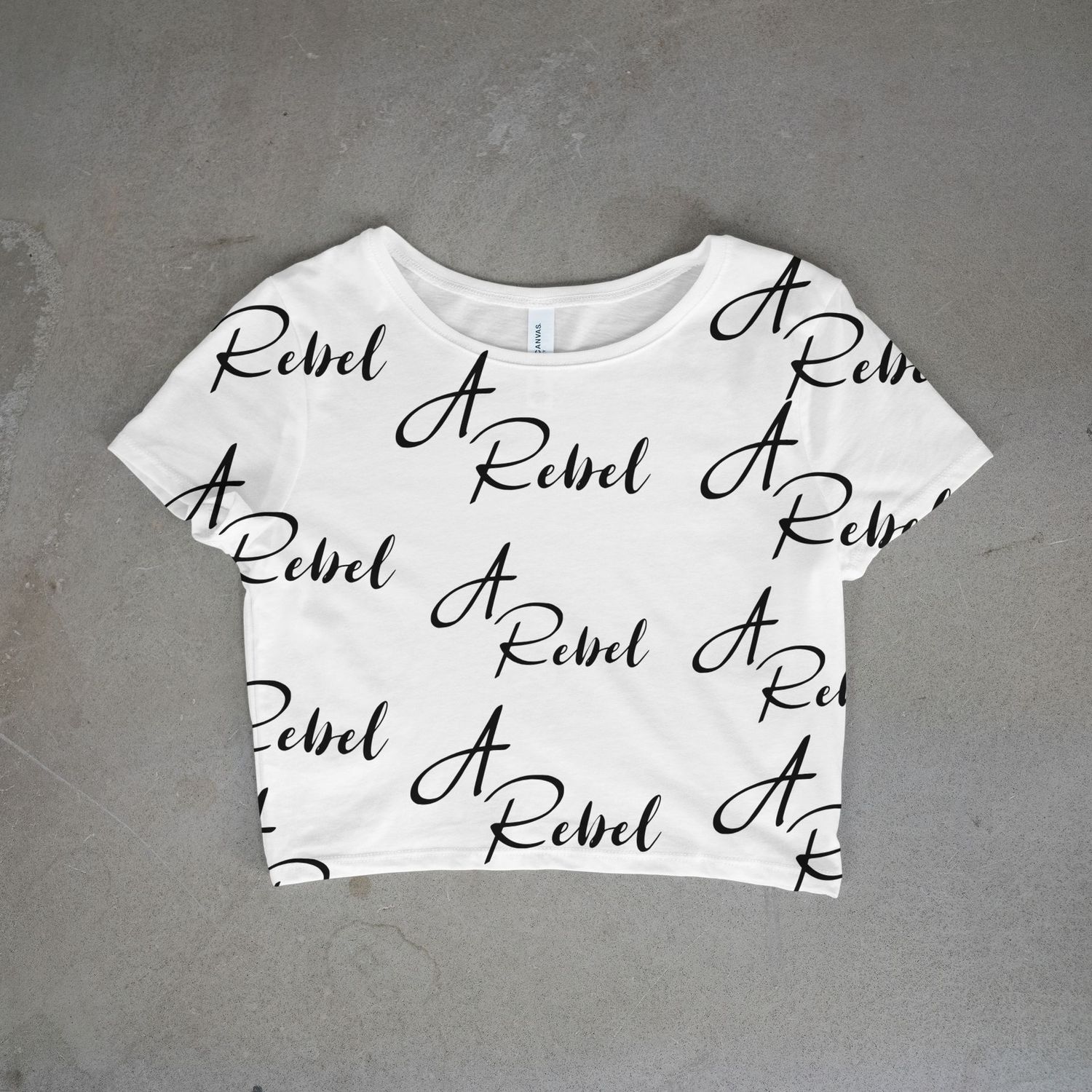 A Rebel Cursive Cropped Top