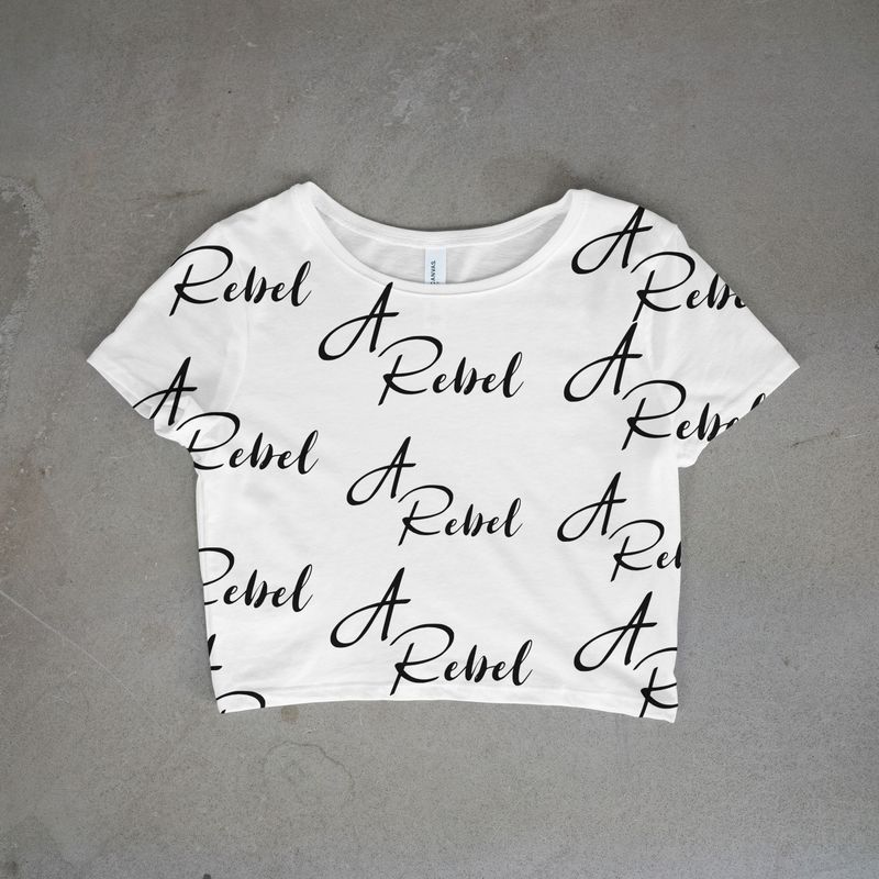 A Rebel Cursive Cropped Top