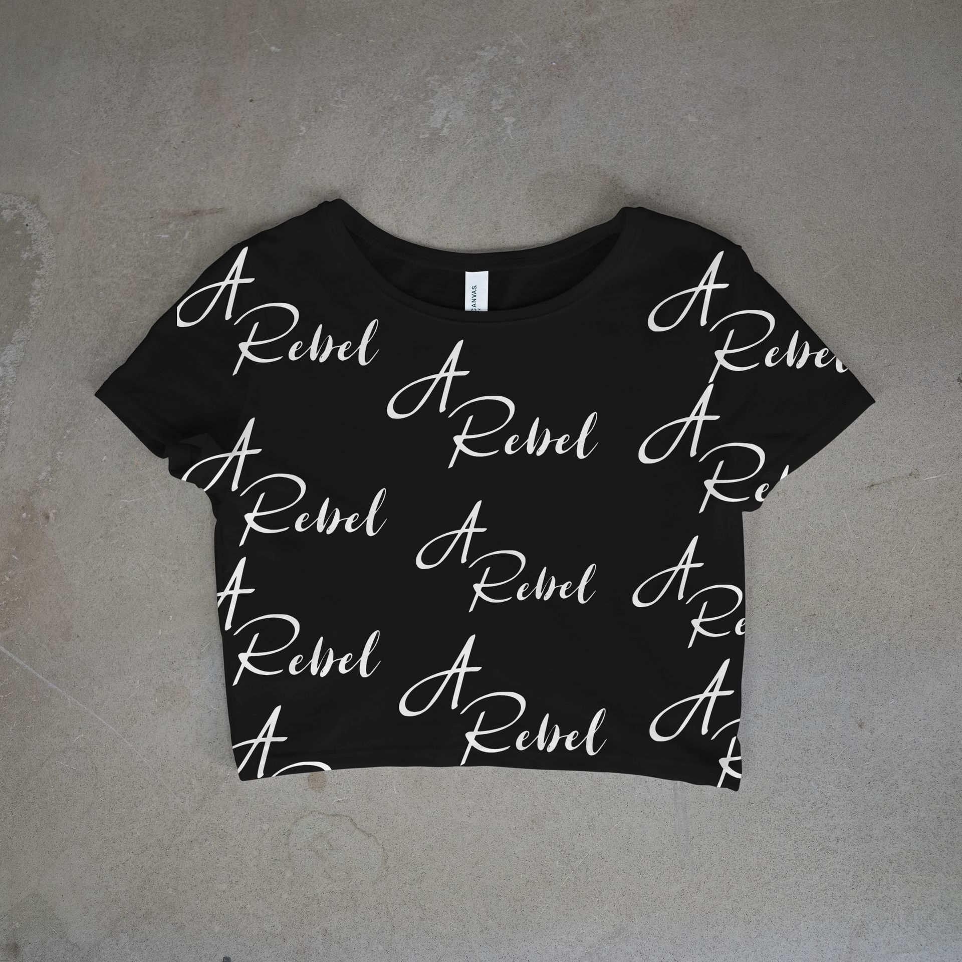 A Rebel Cursive Cropped Top