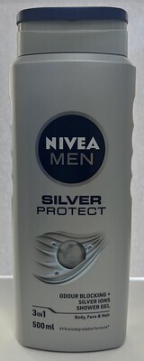 NIVEA MEN SHOWER GEL SILVER PROTECT   500ML