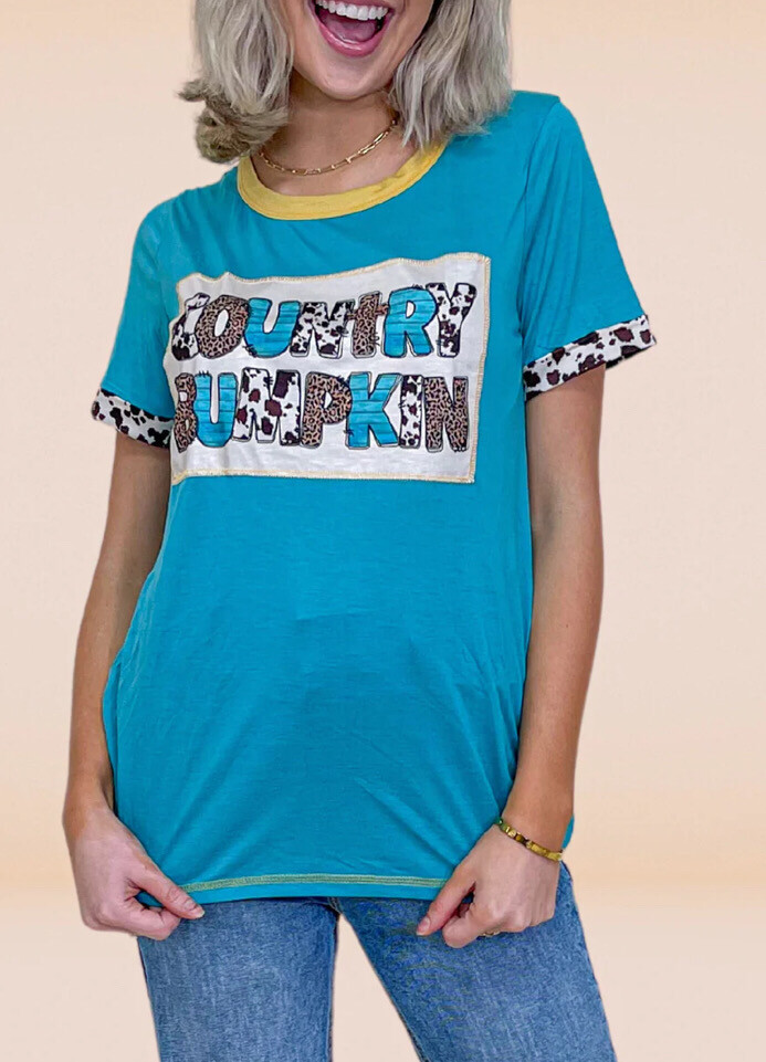 Country Bumpkin Turquoise Tee