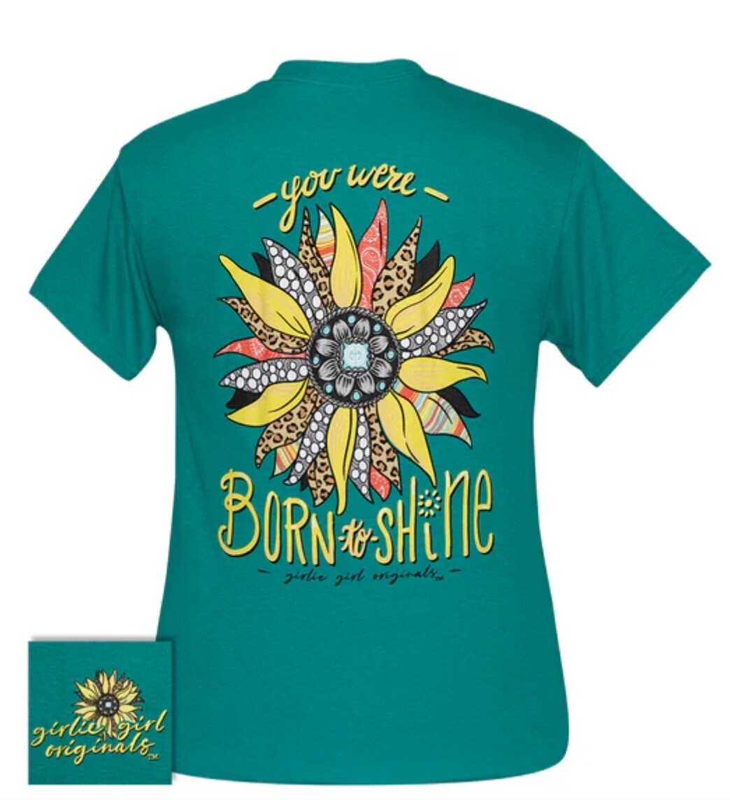 Girlie Girl Tee Shirts, Size: Youth Medium, Design: Born to shine