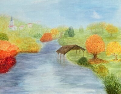 Fall at the Creek approx. 22 X 28 canvas
