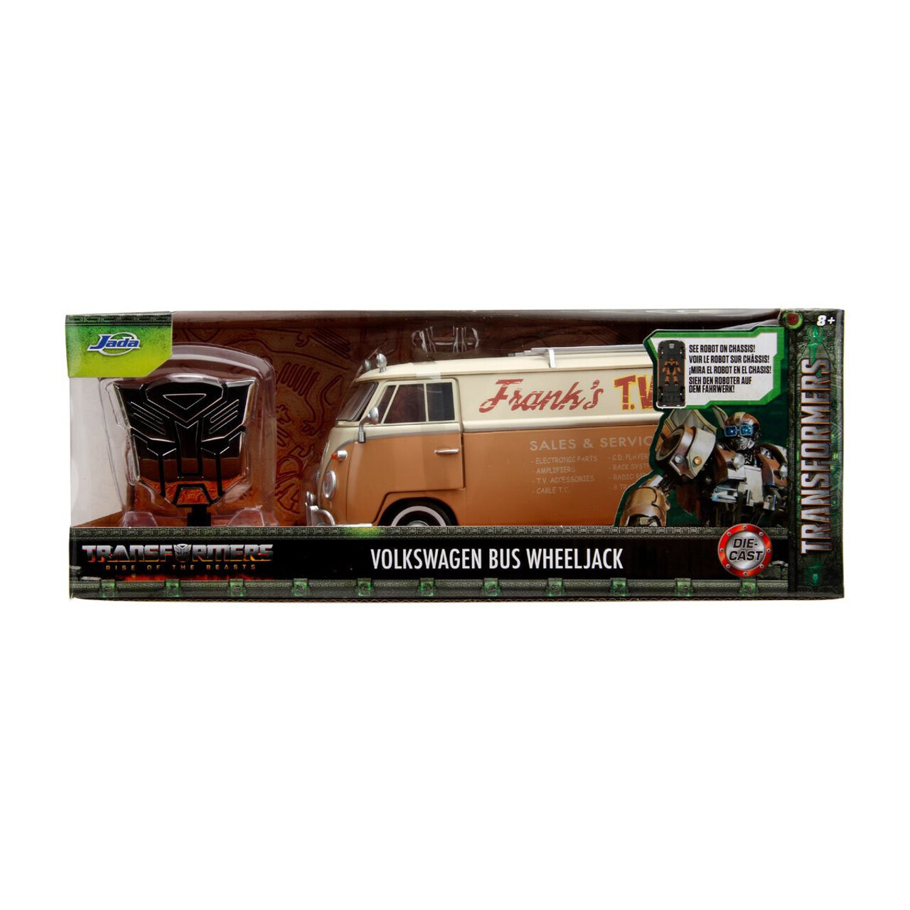 Hollywood Rides Transformers Rise of the Beasts Wheeljack Volkswagen Bus 1:24 Scale Die-Cast Metal Vehicle with badge