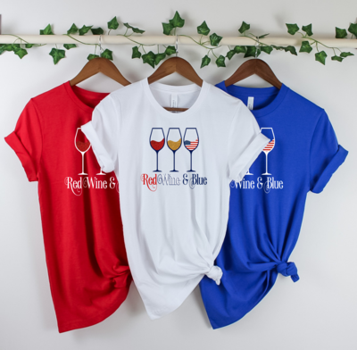 RED WINE BLUE T-SHIRT