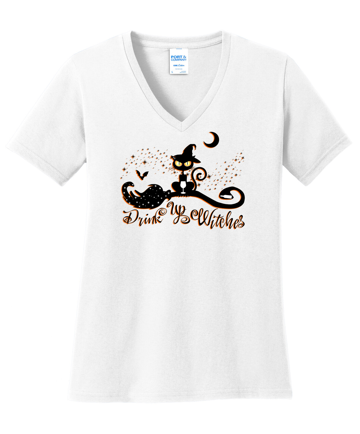 DRINK UP WITCHES LADIES V NECK TEE