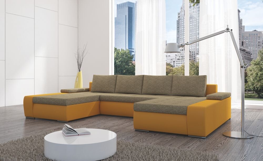 Leeds U shaped sofa bed with storage S16/B03