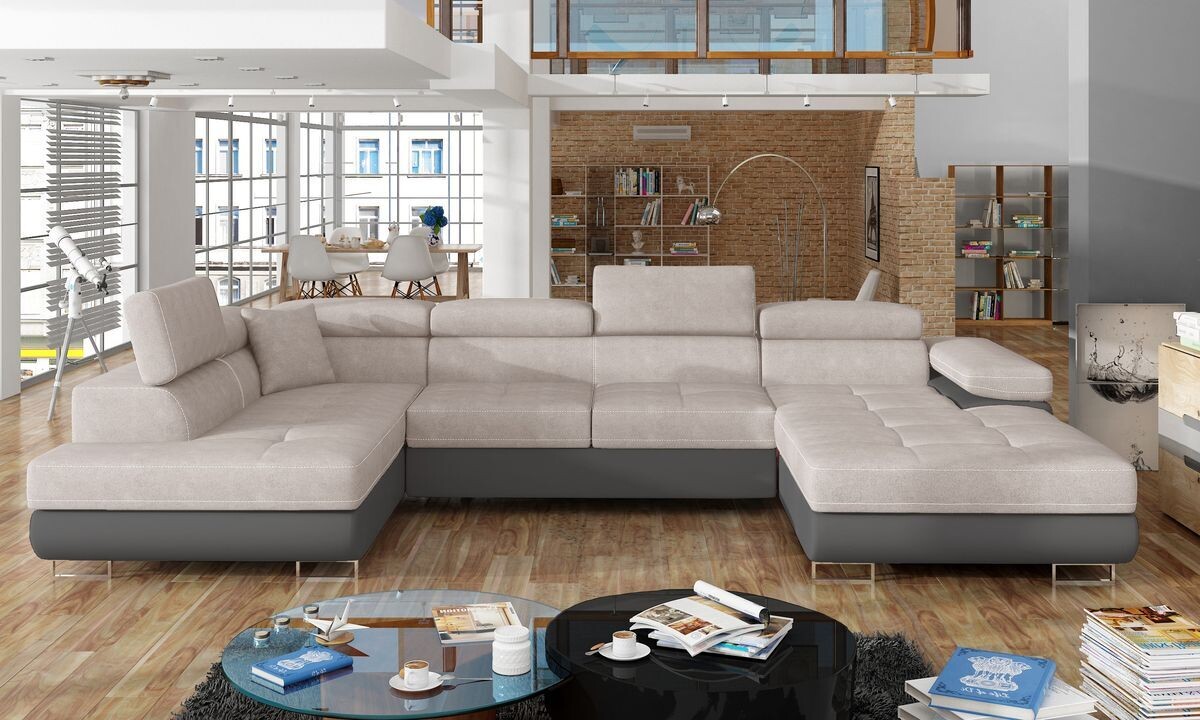 DreamCushion U shaped sofa bed with storage S83/S29