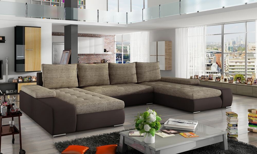 Leeds U shaped sofa bed with storage B03/S66