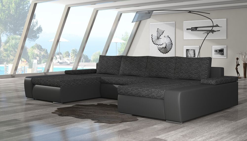 Leeds U shaped sofa bed with storage B02/S11