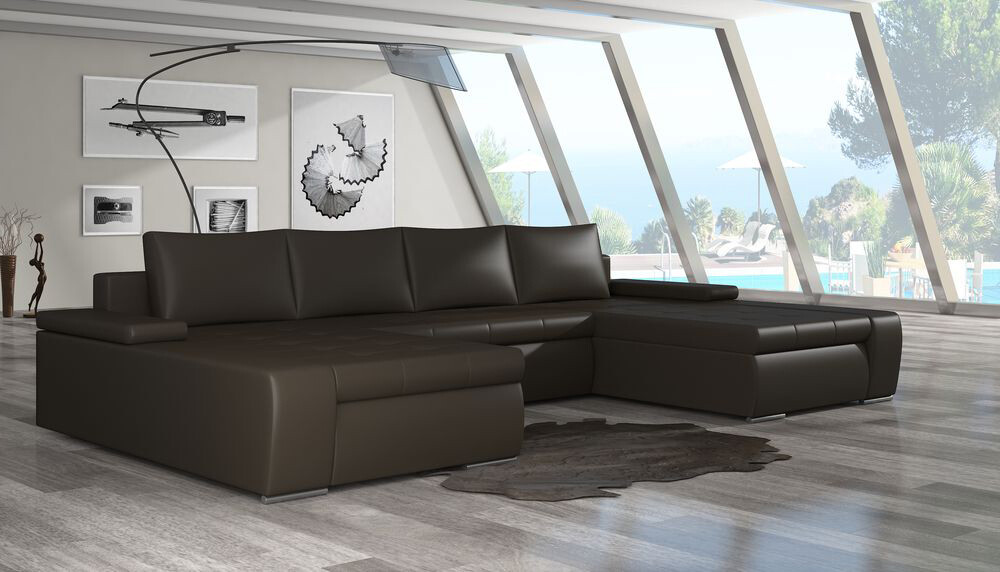 Leeds U shaped sofa bed with storage S66, Corner Side Facing Sofa: Left Corner