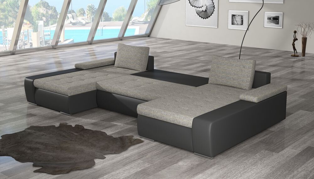 Leeds U shaped sofa bed with storage B01/S11