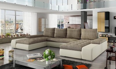 Leeds U shaped sofa bed with storage B03/S33