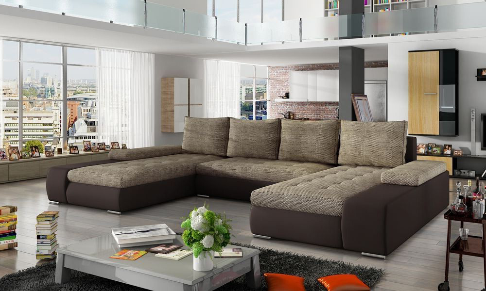 Leeds U shaped sofa bed with storage B03/S66