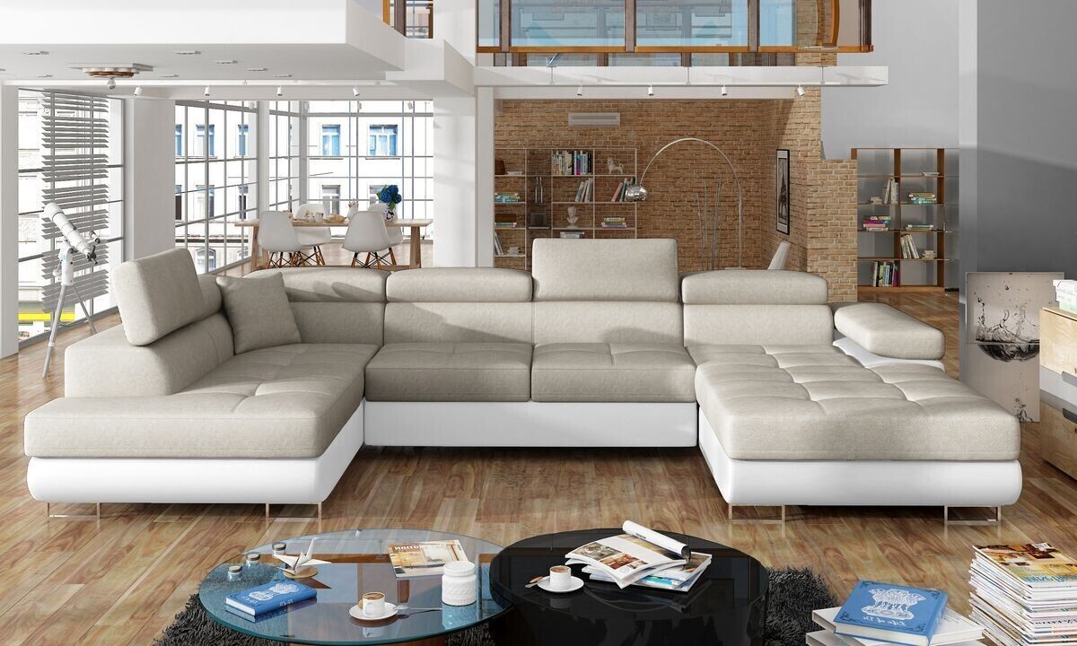 DreamCushion U shaped sofa bed with storage D21/S17, Corner Side Facing Sofa: Left Corner