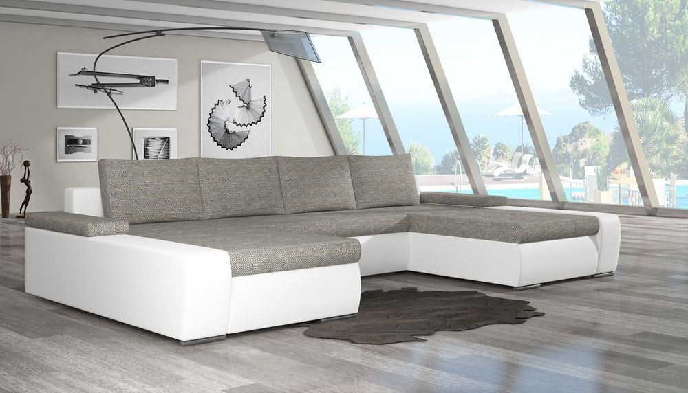 Leeds U shaped sofa bed with storage S17/B01, Corner Side Facing Sofa: Left Corner