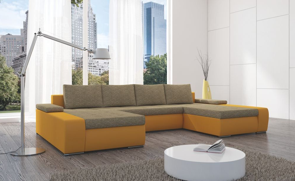 Leeds U shaped sofa bed with storage S16/B03, Corner Side Facing Sofa: Left Corner