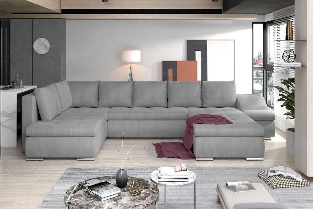 SofaSleep U shaped sofa bed with storage M84, Corner Side Facing Sofa: Left Corner