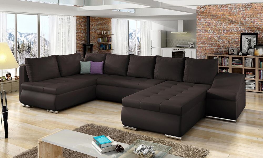 SofaSleep U shaped sofa bed with storage S66, Corner Side Facing Sofa: Left Corner
