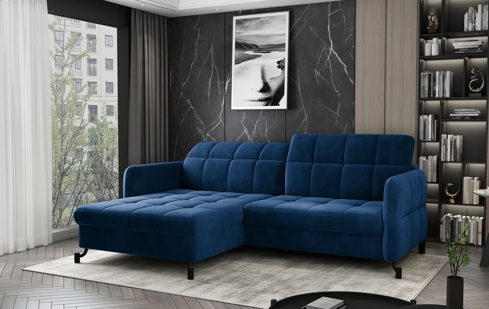 London Two Corner Sofa bed with Storage M77, Corner Side Facing Sofa: Left Corner