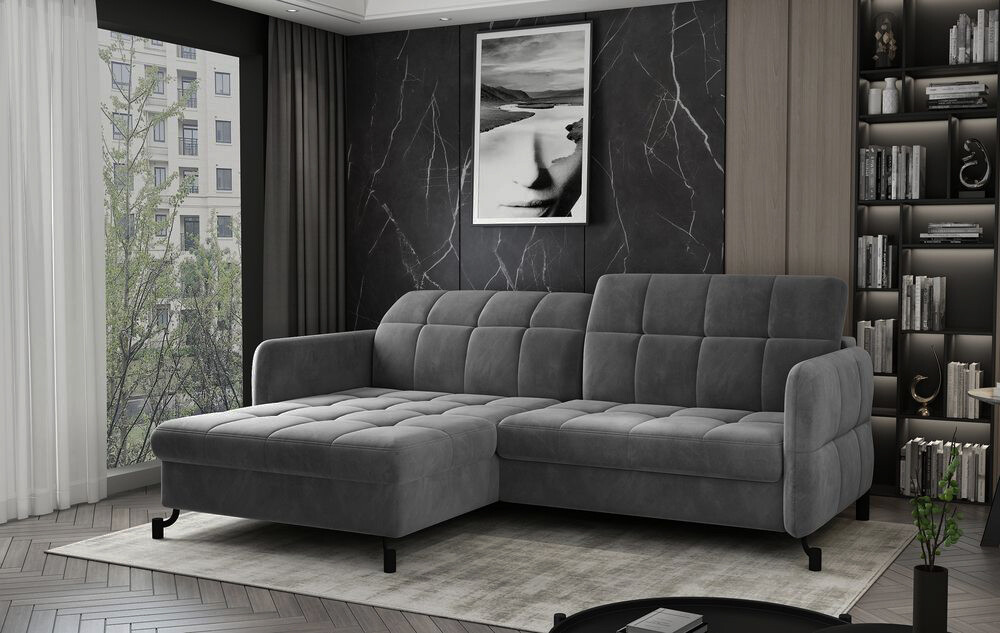 London Two Corner Sofa bed with Storage M85s, Corner Side Facing Sofa: Left Corner