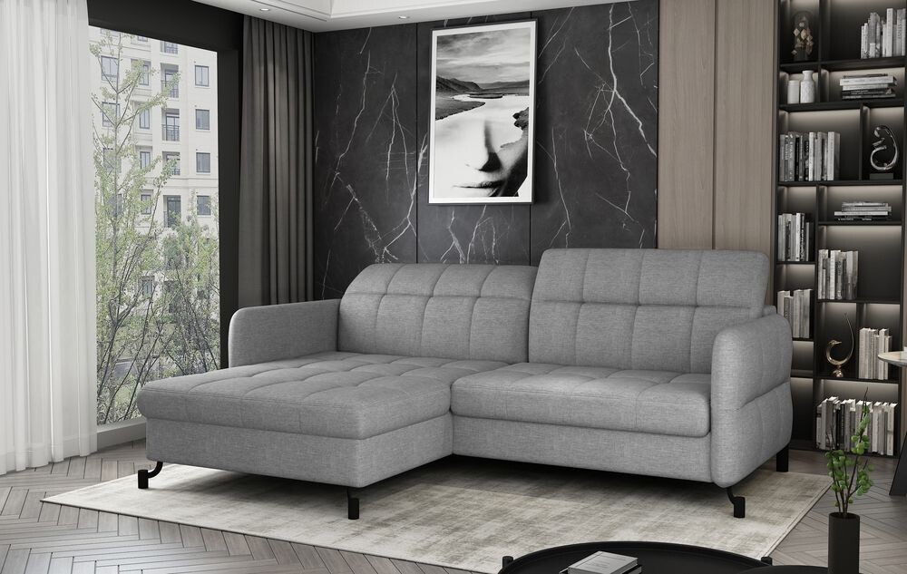 London Two Corner Sofa bed with Storage S21, Corner Side Facing Sofa: Left Corner
