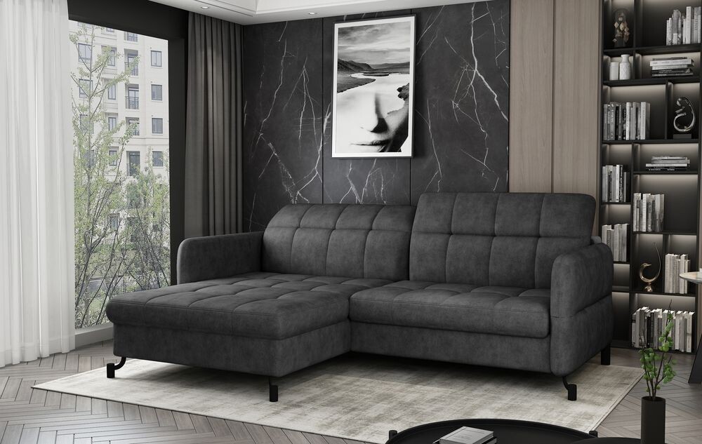 London Two Corner Sofa bed with Storage D96, Corner Side Facing Sofa: Left Corner