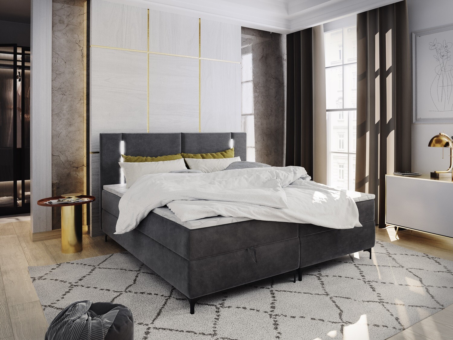 Led Lift Up Storage Bed T15