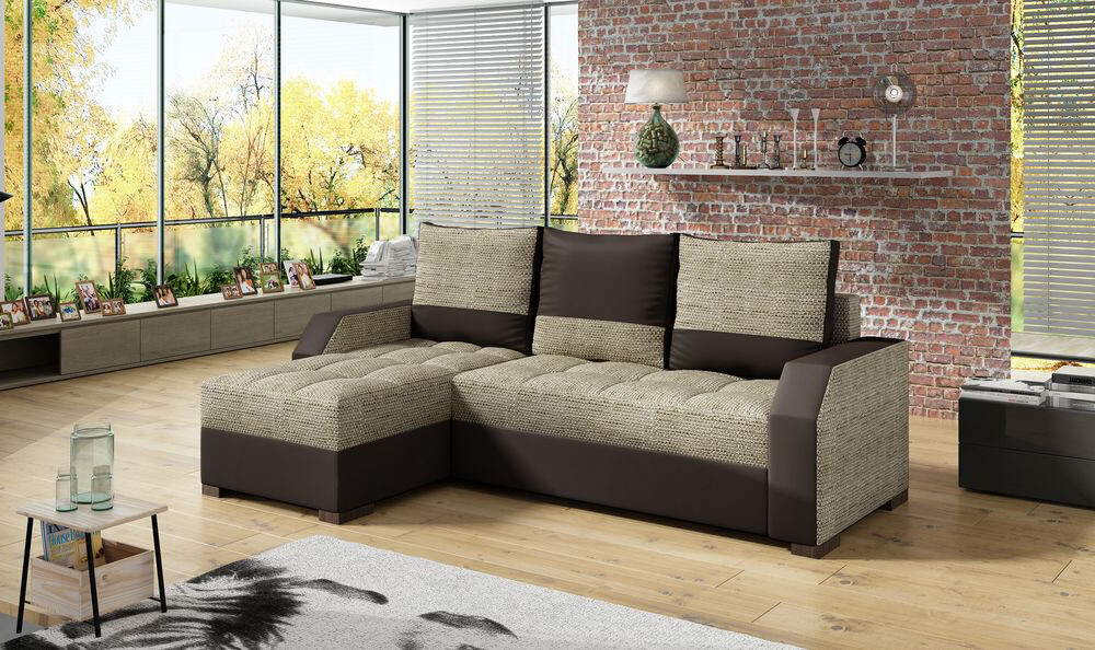 Amelia Corner Sofa bed with Storage B03/S66, Corner Side Facing Sofa: Left Corner