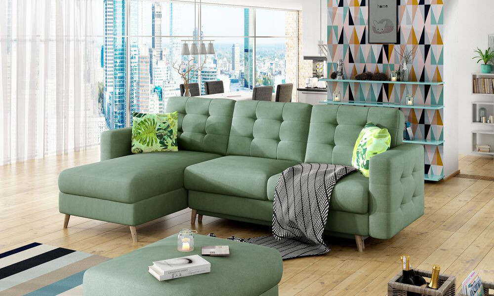Avero Corner Sofa bed with Storage SR34, Corner Side Facing Sofa: Left Corner