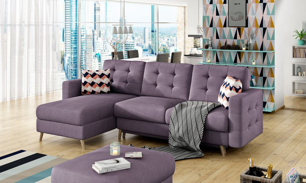 Avero Corner Sofa bed with Storage SR65, Corner Side Facing Sofa: Left Corner