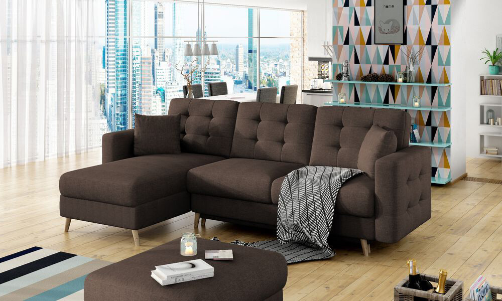 Avero Corner Sofa bed with Storage S16, Corner Side Facing Sofa: Left Corner