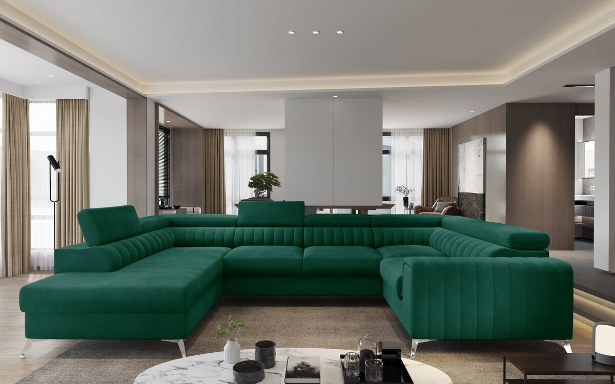 English Classic U shaped sofa bed with storage K19, Corner Side Facing Sofa: Left Corner