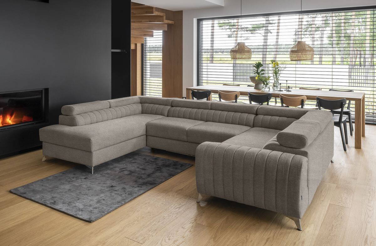 English Classic U shaped sofa bed with storage PC07, Corner Side Facing Sofa: Left Corner