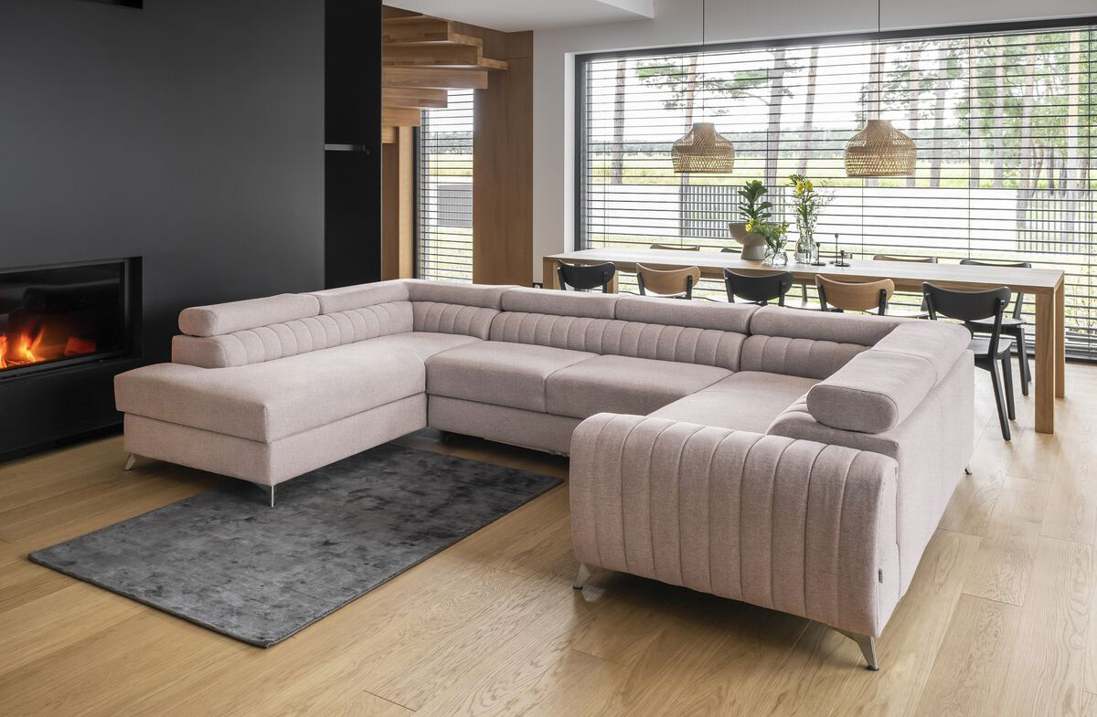 English Classic U shaped sofa bed with storage S61