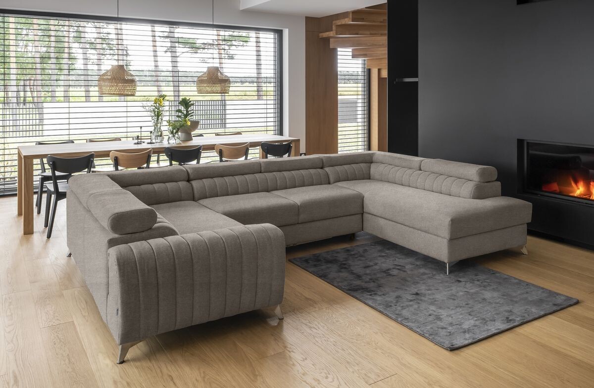English Classic U shaped sofa bed with storage PC07