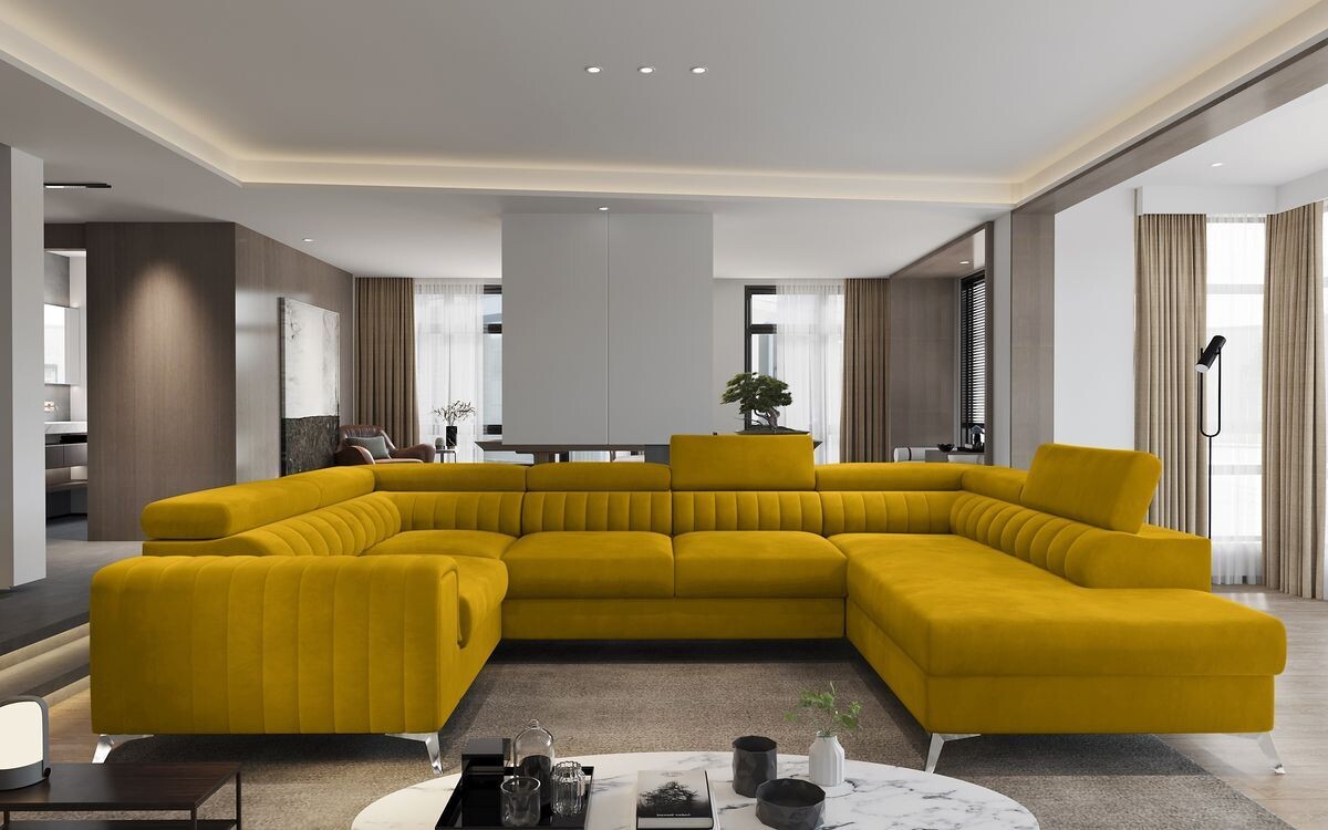 English Classic U shaped sofa bed with storage K11