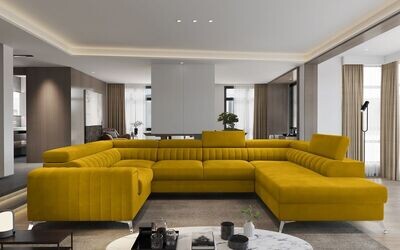 English Classic U shaped sofa bed with storage K11