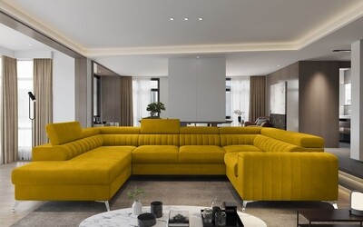 English Classic U shaped sofa bed with storage K11
