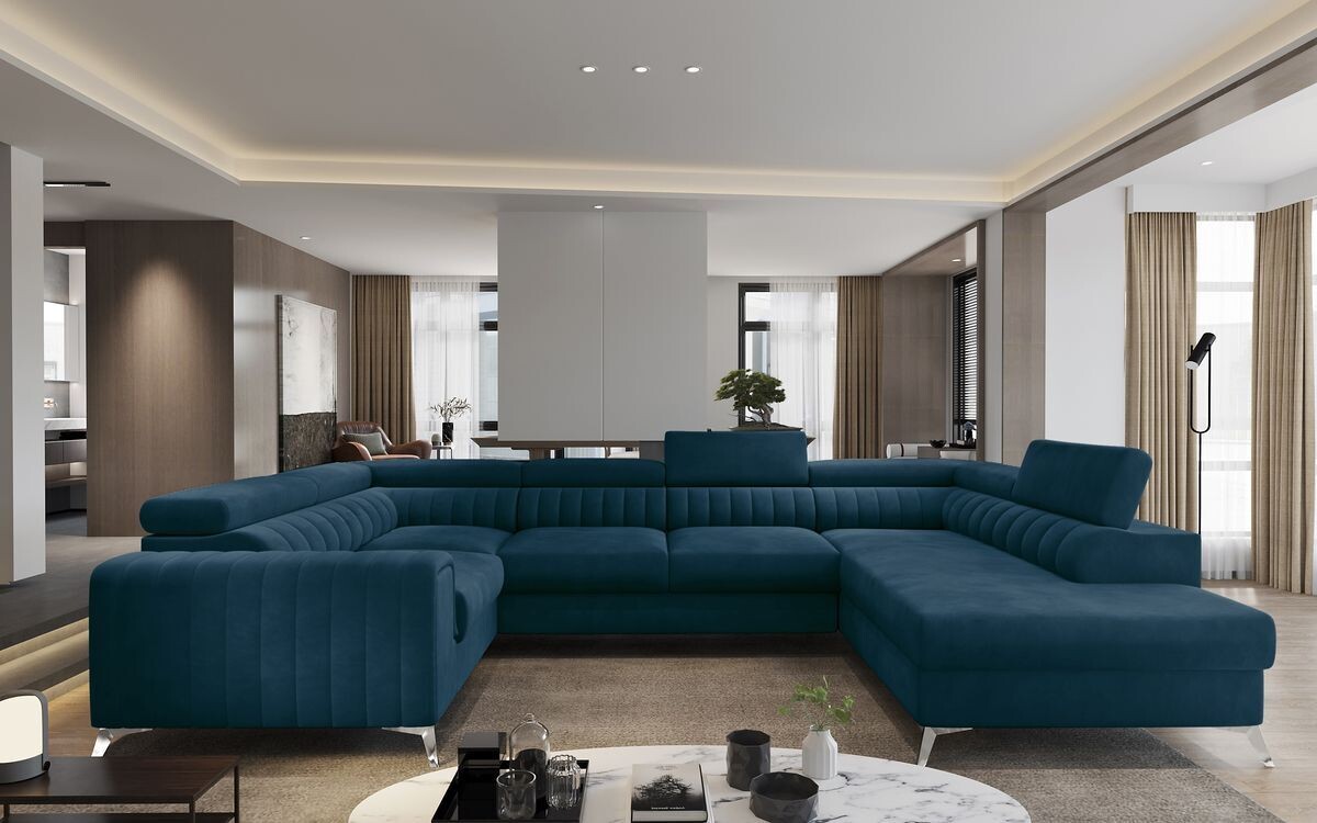 English Classic U shaped sofa bed with storage M77