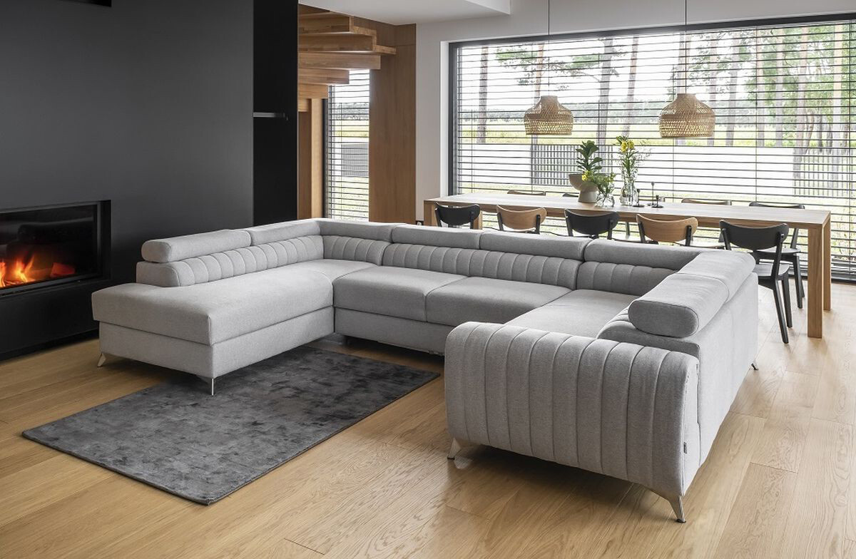 English Classic U shaped sofa bed with storage M84, Corner Side Facing Sofa: Left Corner