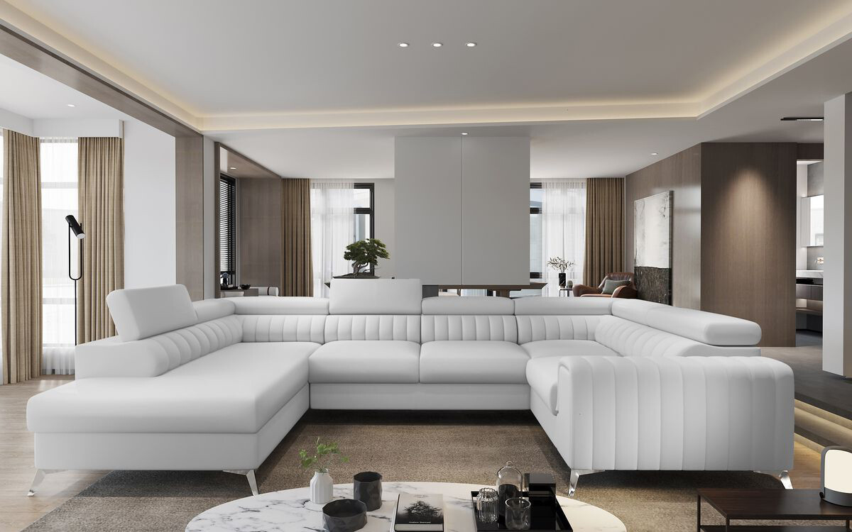 English Classic U shaped sofa bed with storage S17, Corner Side Facing Sofa: Left Corner