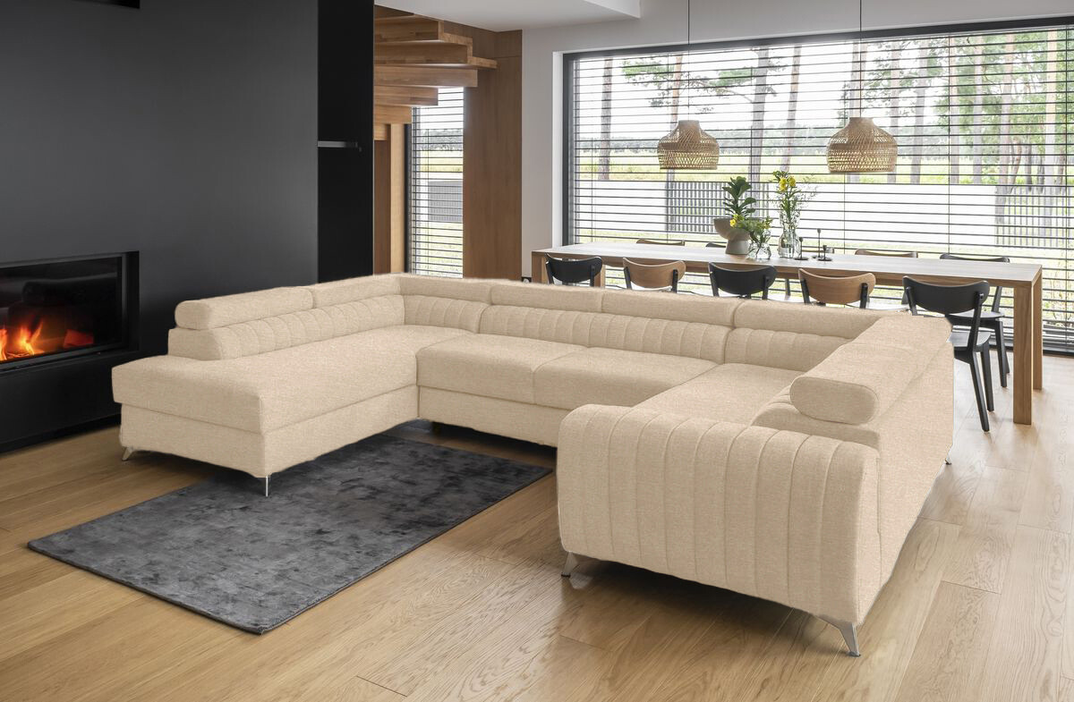 English Classic U shaped sofa bed with storage D21