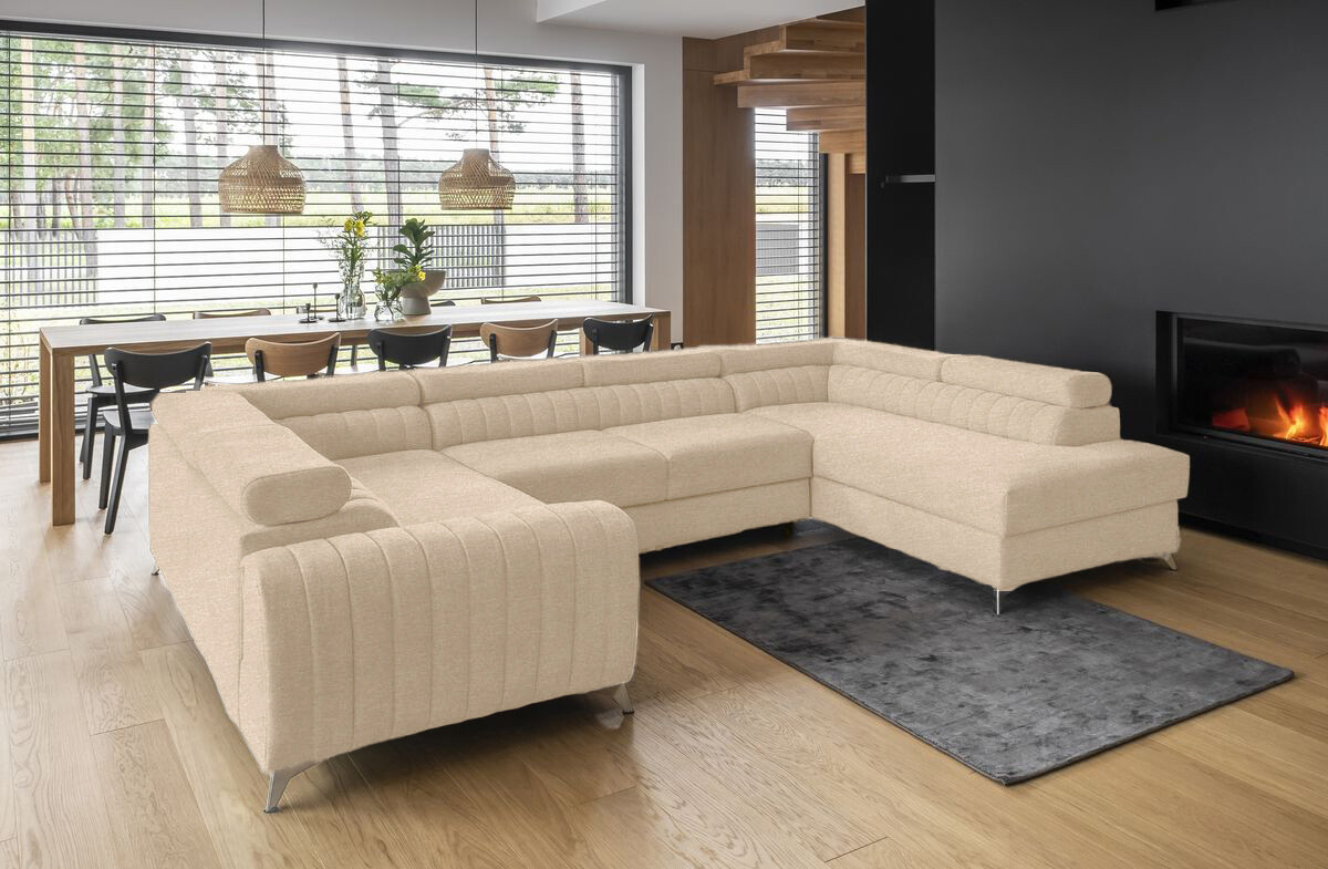 English Classic U shaped sofa bed with storage D21