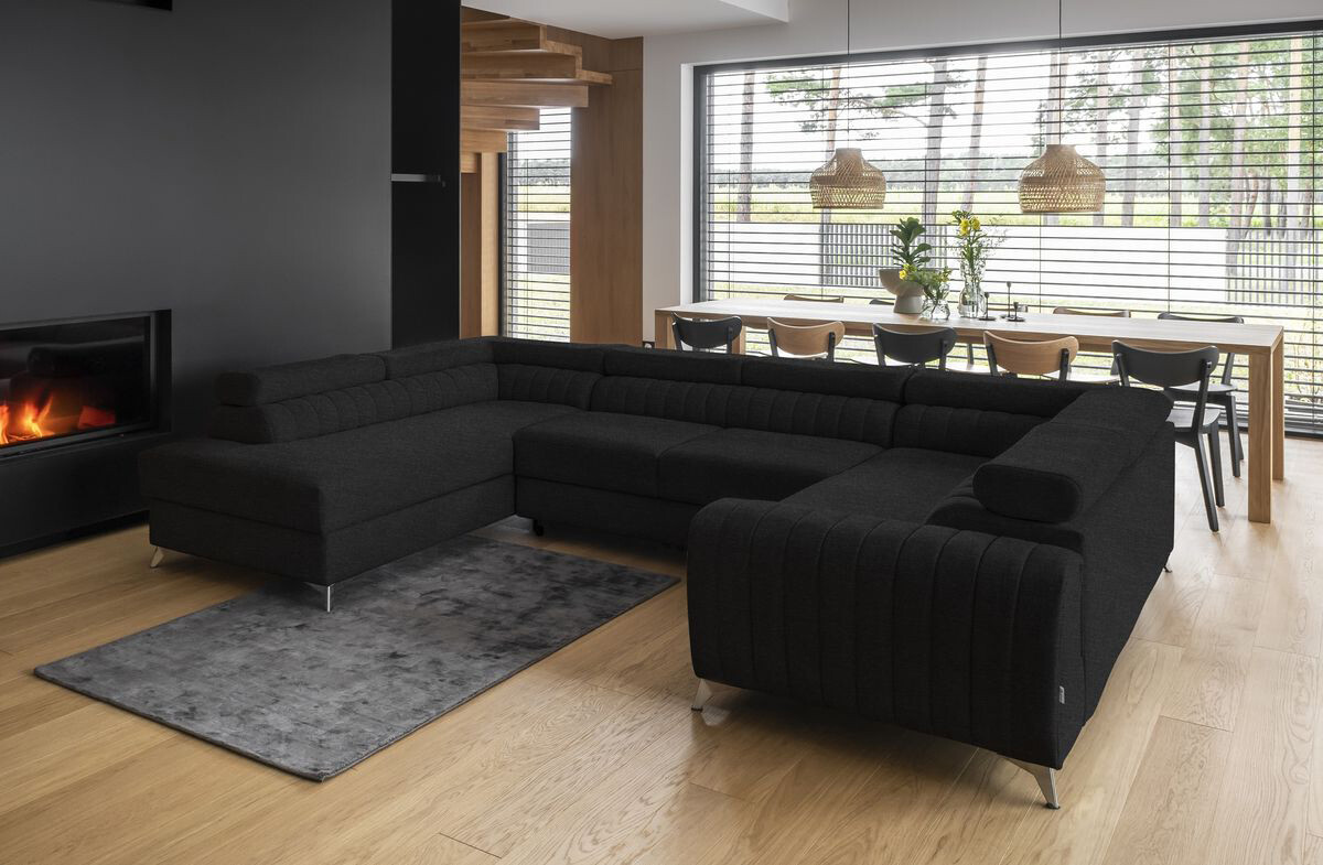 English Classic U shaped sofa bed with storage S14, Corner Side Facing Sofa: Left Corner