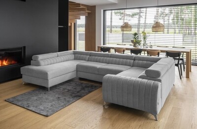 English Classic U shaped sofa bed with storage S21