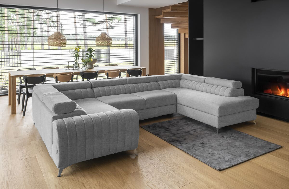 English Classic U shaped sofa bed with storage S21