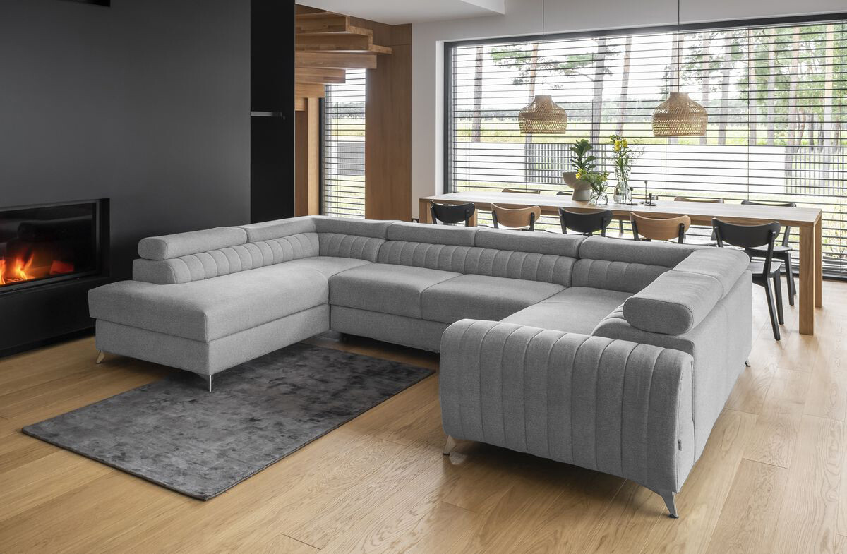 English Classic U shaped sofa bed with storage S21, Corner Side Facing Sofa: Left Corner