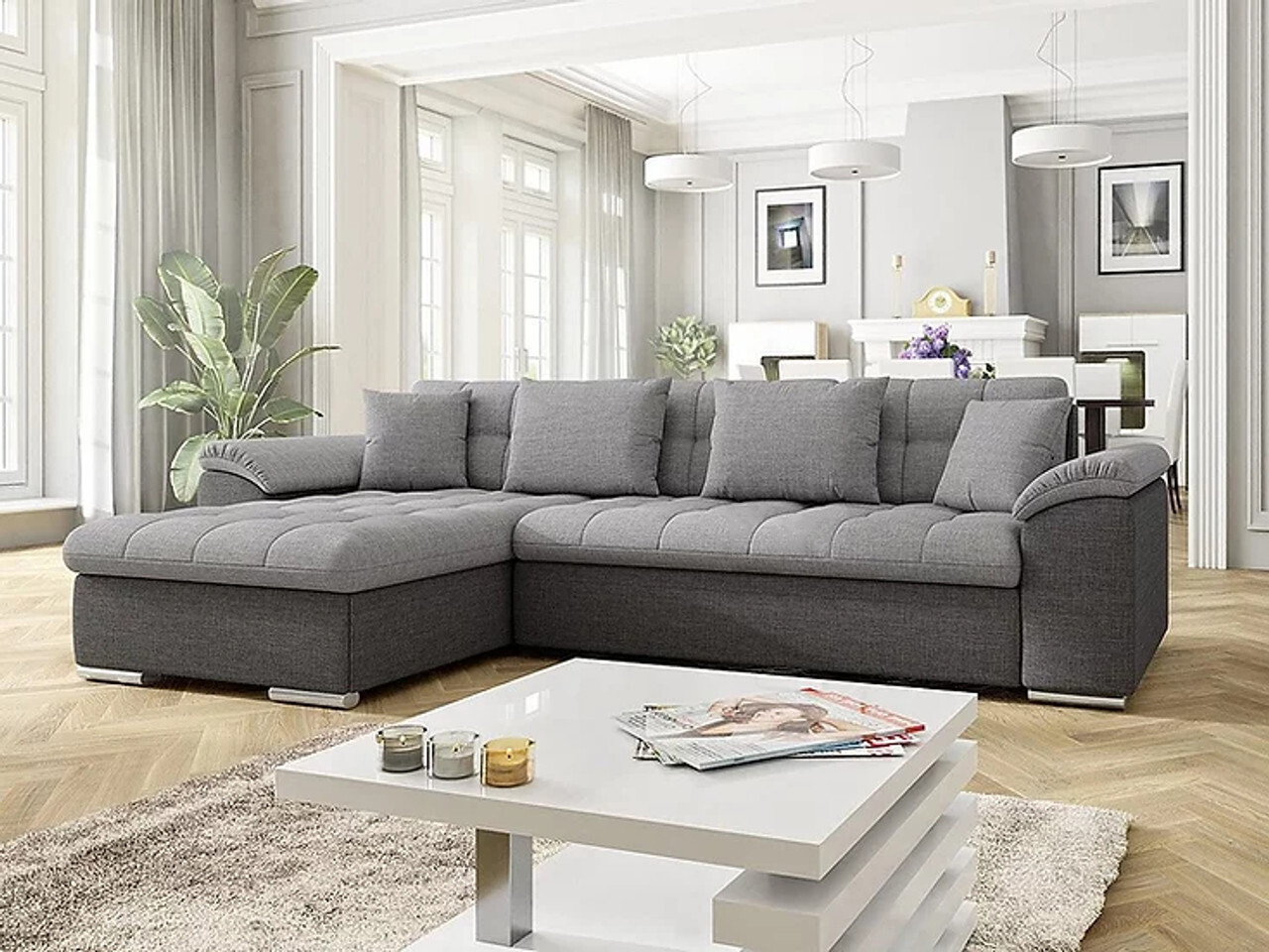 Derby Corner Sofa Bed With Storage, Corner Side Facing Sofa: Left Corner